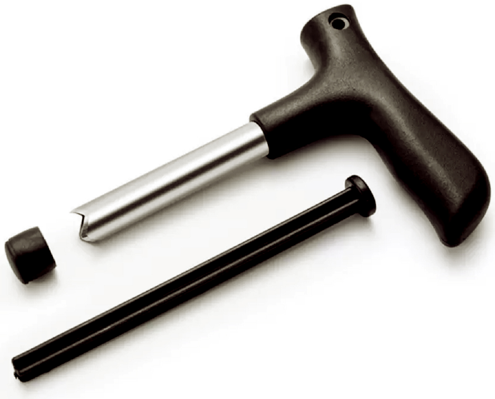 Stainless Steel Coconut Opener Tool, Coco Drill Cutter Peeler Coconut Opening Tool Easy & Convenient Food Grade Straw Hole Maker Pack of 1 Piece, Black